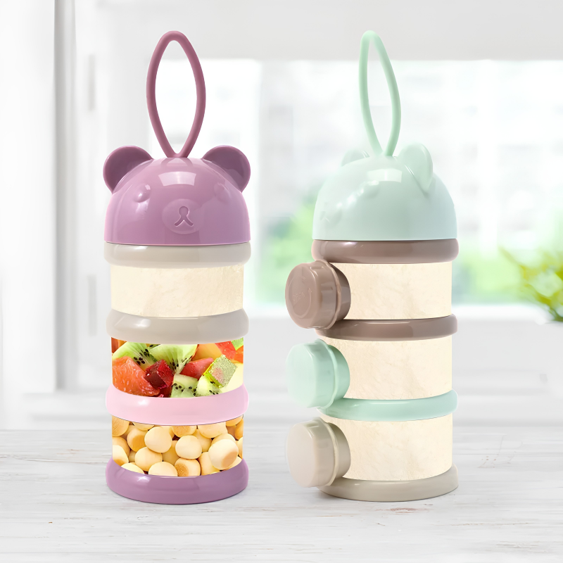 Domister 4-Tier Snack & Formula Organizer – Portable On-the-Go Container