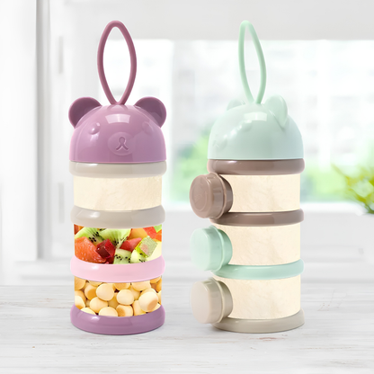Domister 4-Tier Snack & Formula Organizer – Portable On-the-Go Container