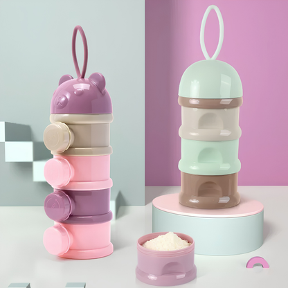 Domister 4-Tier Snack & Formula Organizer – Portable On-the-Go Container